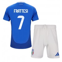 Camiseta Italia Davide Frattesi #7 Primera Equipación para niños Eurocopa 2024 manga corta (+ pantalones cortos)